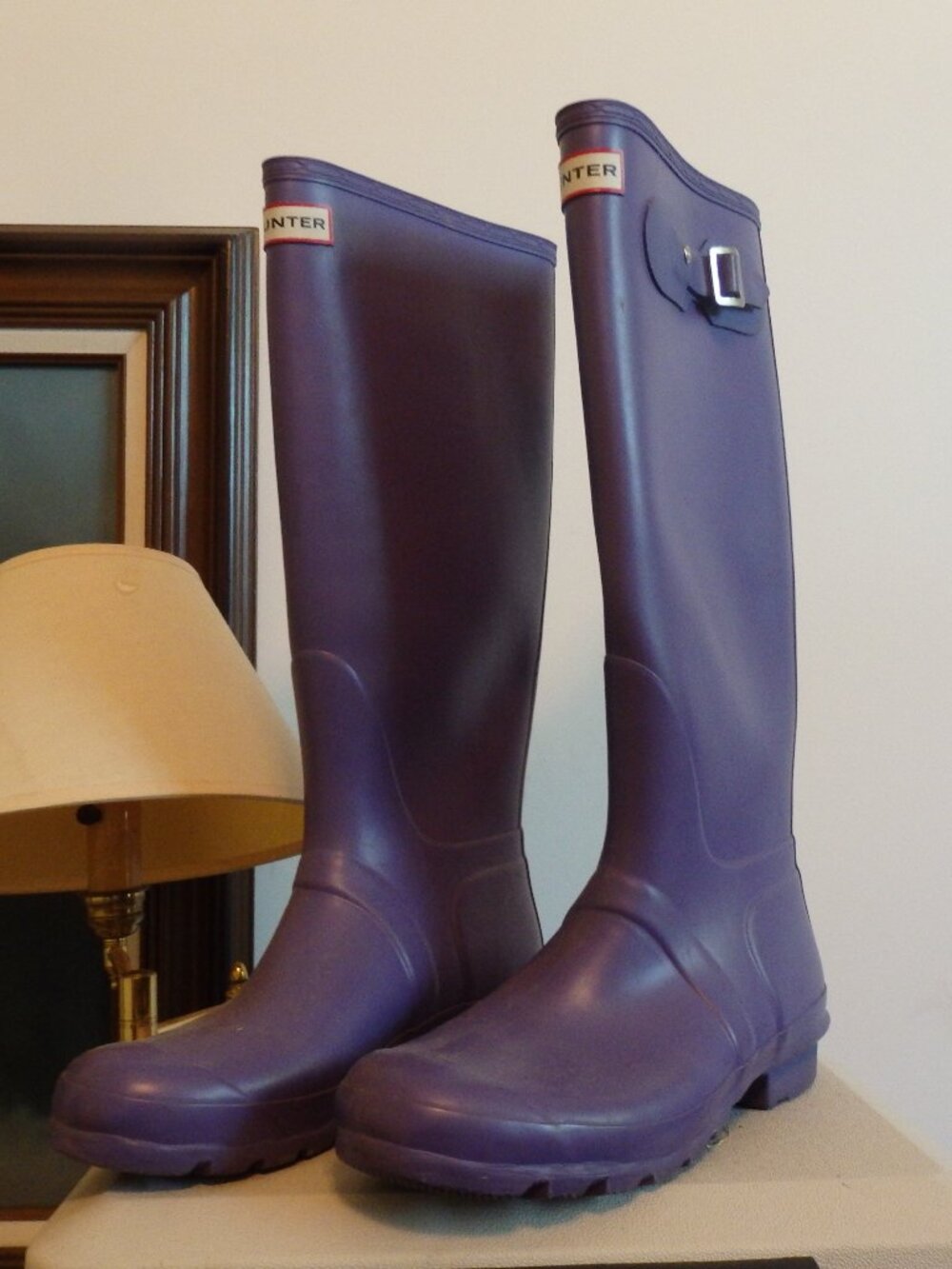 TALL PURPLE Genuine HUNTER rain boots wellies size 9 Great shape